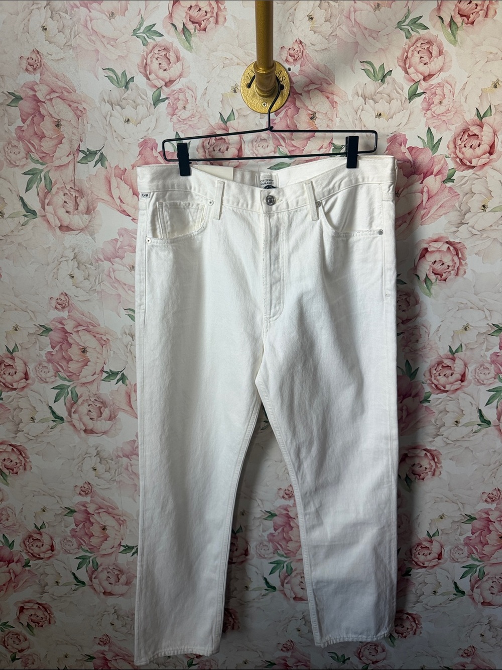 NWT Charlotte High Rise Straight In Soft White Denim Jeans Pants size 12 31 - Picture 4 of 8